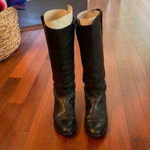Black Leather Madewell Riding Boots